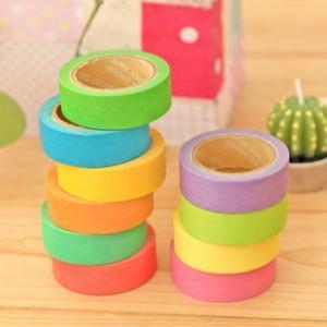 fresh and cute candy color hand tear color japanese and paper tape writable diy stickers