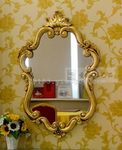 PU Foam European High-End Bathroom Mirror Hallway Mirror Dressing Mirror Wedding Photo Frame