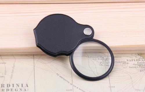 folding 50mm leather case magnifier