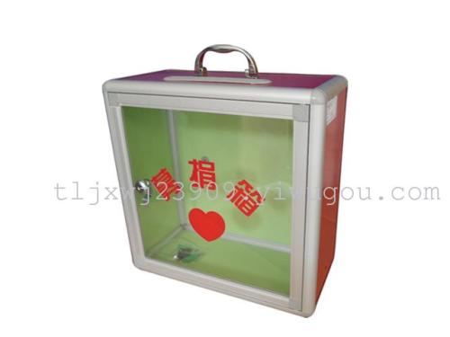 aluminum red transparent collection box