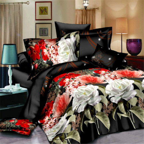 home textile bedding 3d polyester cotton bedding four-piece set factory direct sales ----