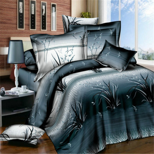 snow song home textile 3d bedding four-piece polyester cotton active printing and dyeing factory direct blue tone （blue）