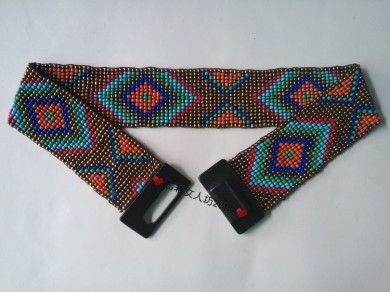 米珠手工编织腰带皮带串珠