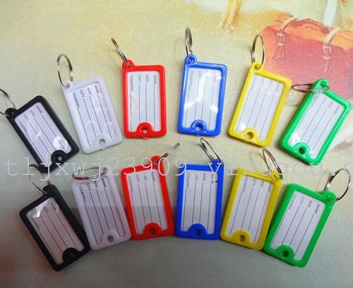 double-sided transparent color plastic plexiglass acrylic replaceable paper small hangtag small elevator key hanger key ring