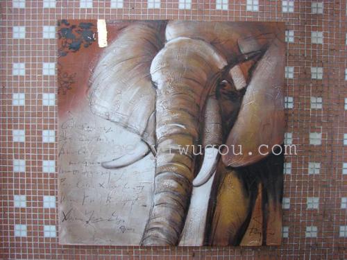 manufacturers supply foreign trade elephant pure handmade oil painting wholesale | 100x100cm