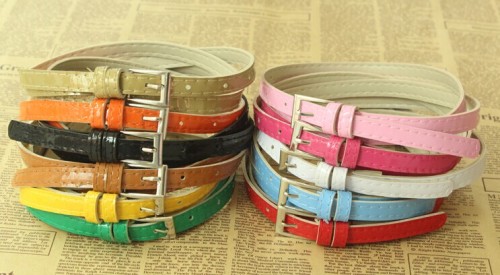 Korean Style Versatile Vivi Belt Candy Color Casual Thin Belt Women‘s Belt
