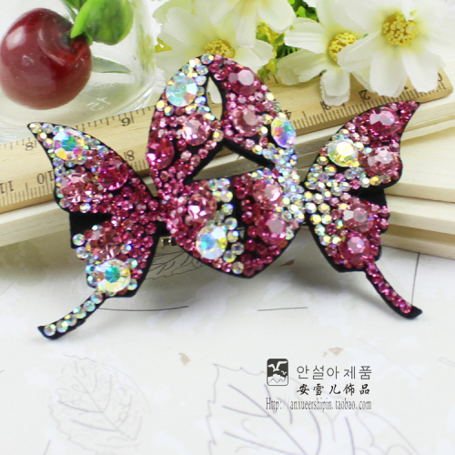 Ancher Diamond-Embedded Head Clip Barrettes Large Butterfly-Shaped Luxury Spring Clip