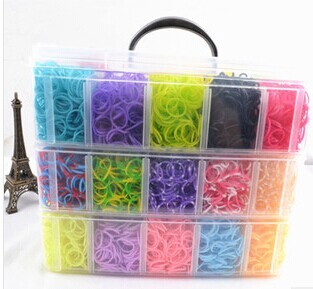 Rainbow Woven Rubber Band Three-Layer Medium Color Box Family Set