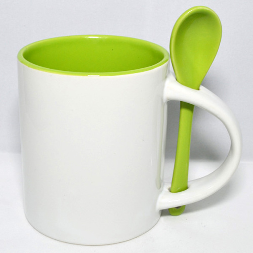 ceramic insert cup inner color insert cup with spoon cup coffee insert cup multi-color optional