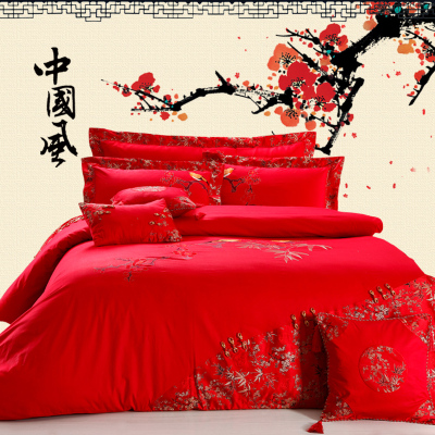 Red wedding festival 789 embroidery pieces set