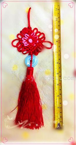 Chinese Knot Pendant Festive Line 3 Peach Blossom Knot Pendant with Chinese Characteristics 