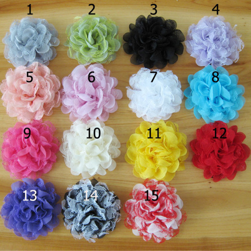 New Double-Layer Mesh Cloth Flowers Children‘s Headdress Flower Corsage Clothing Accessories Shoe Ornament Fabric Curly Hair Accessories