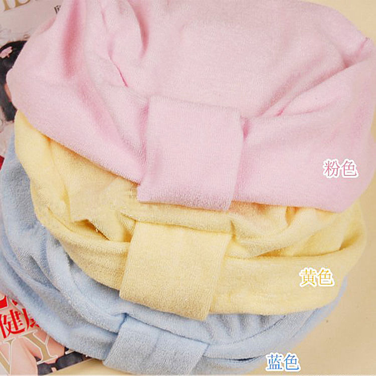 Factory direct pregnant women coral fleece hats. cosmetic Cap. Microfiber dry hair Cap thick double