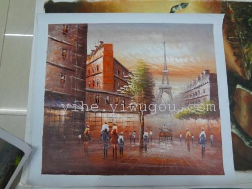 Factory Supply Street View Oil Painting | Paris Street View Oil Painting | 50x60cm