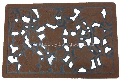 shida rubber flocking hollow carved non-slip super durable floor mat 60 * 90cm