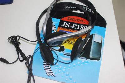 Stock js-183 black computer earphone stereo earphone CD with earphone earphone earphone