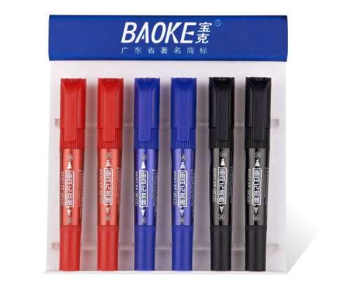 Baoke Marking Pen Mp212 Black Blue Red Double-Headed Marker Ink Can Be Added