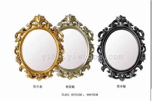manufacturers supply pu mirror export | ancient effect mirror | decorative mirror double basin toilet cosmetic mirror
