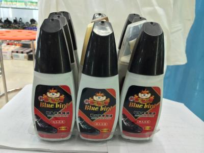 Blue liquid outlet shoe polish
