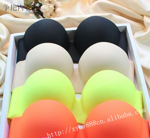 5105# strapless push up one piece seamless wedding underwear invisible non-slip top thin bottom thick half cup