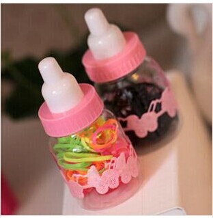 korean style hot selling feedback small bottle cute colored rubber band baby rubber band