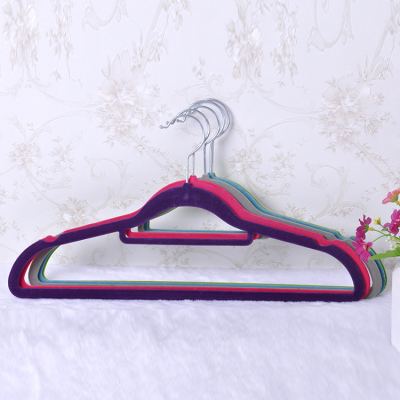 Multicolored multicolour slip magic flocked hangers hanger with grooves of plastic hangers wholesale