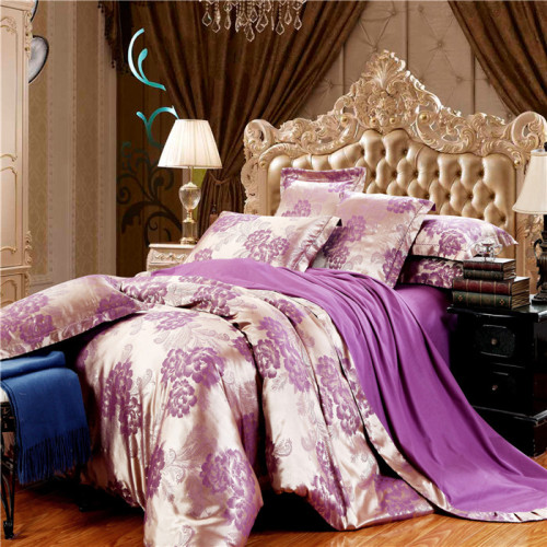 yiwu snow pigeon home textile tencel cotton satin jacquard three or four-piece wedding bedding set