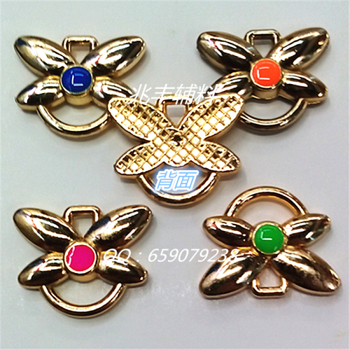 Factory Direct Sales Plastic Electroplating Decorative Buckle Dripping Oil Shoe Ornament Shoe Buckle Luggage Clothing Flower Color Bow Rose