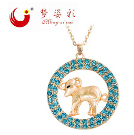 Clavicle chain in Europe and big diamond Aries Zodiac pendant necklace fashion jewelry manufacturer wholesale order