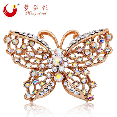 Multi-color high-end alloy rhinestone Butterfly brooch pin Europe and foreign trade wholesale fashion jewelry x1539