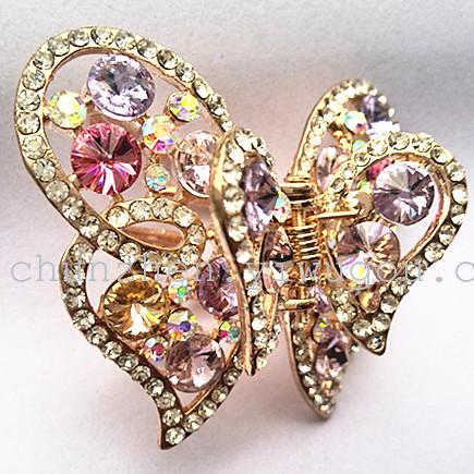 Factory direct supply popular alloy hair claw 5 cm round catch clips explosions Europe alloy Crystal