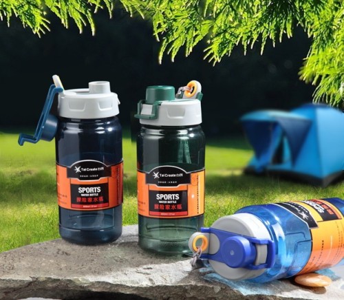 [factory direct sales] new adventure sports leather pattern water bottle cup plastic cup