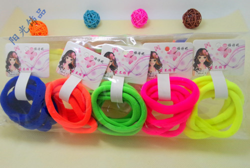 aishang sunshine 4 rubber bands in a card， seamless high elastic durable rubber band hair ring