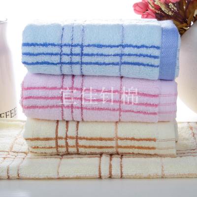 Factory direct Plaid towels, household towels wholesale marketing of twistless yarn towel Yiwu foreign trade