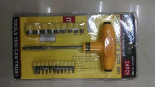 24pc. Yellow T-Type Combination Tool