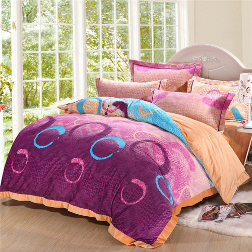 Yiwu Snow Pigeon Thick Velvet Warm Four-Piece Super Soft Coral Velvet Short Plush Quilt Cover Bed Sheet Pillowcase