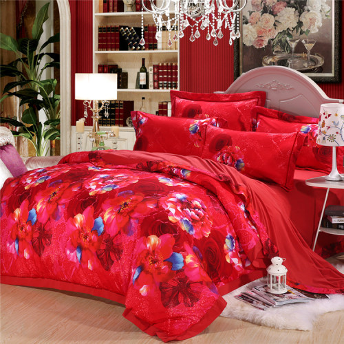 Yiwu Snow Pigeon Wedding Bedding Warm Thickened Red Printed Large Size Double Set