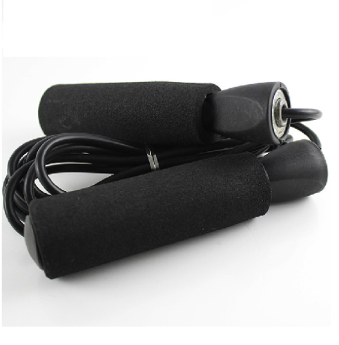 Wangyou Professional Skipping Rope Black Foam Cover Black Pointed Bearing Rubber Skipping Rope