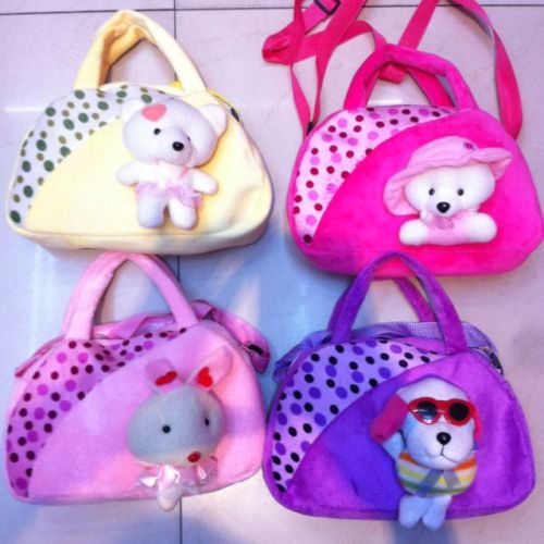 plush toy bag children‘s small bag animal cartoon bag plush satchel animal doll bag dual-purpose bag