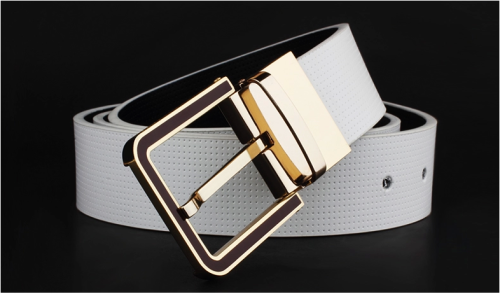 men‘s white belt leather pin buckle belt men‘s casual korean-style fashionable pure cowhide pants belt versatile authentic