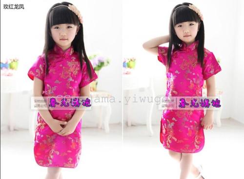 girls‘ cheongsam dress baby tang suit princess children‘s clothing performance children‘s cheongsam