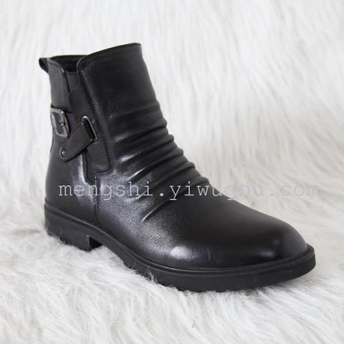 Men‘s Wool Leather Shoes Formal Wear Leather Cotton Shoes 