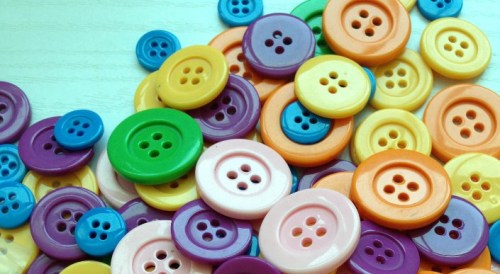 button to the side， four-eye button color button painting diy material package candy color children‘s button flower handmade