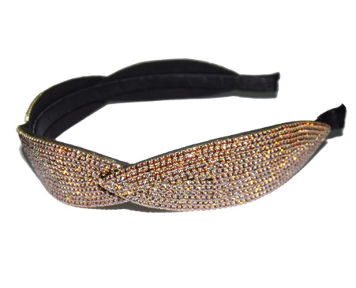 Authentic Korean Velvet Hairpin-52# Hair Accessories Headdress Wholesale Diamond-Embedded Full Diamond Leaves Headband Hairpin
