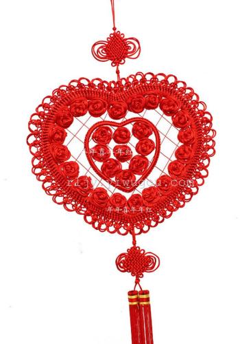 Heart Shaped Rose Chinese Knot Pendant Wedding Decoration Wedding Supplies Creative Wedding Gift