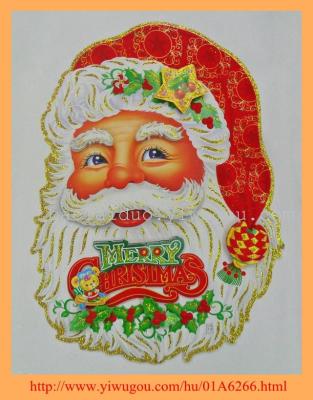 3D christmas Santa head sticker