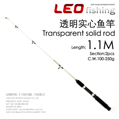 25913 [transparent solid frp fishing rod 1.1m] luya rod fishing gear