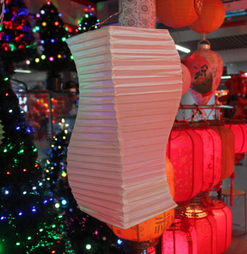 Creative Strange Shape Lantern Handmade Lantern Festival Festive Lantern Irregular Solid Color Pleated Paper Lamp