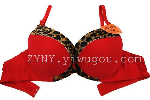 foreign trade supply 0030# leopard point diamond thick cup foreign trade bra underwear bra （spot）