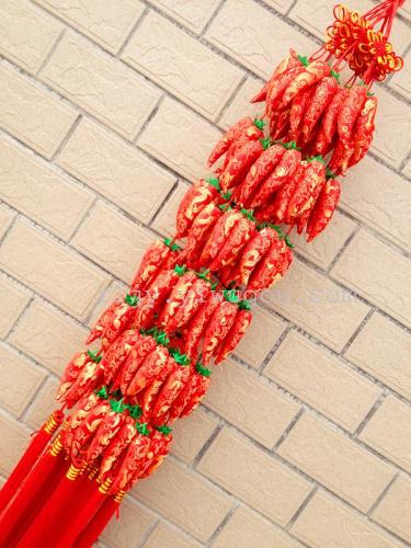 wholesale festive silk cloth chili string chinese knot pendant decoration wedding new house holiday housewarming home scene layout